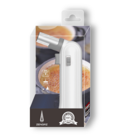 The Zengaz ZT-88 torch in white in packaging.