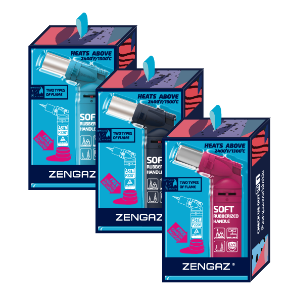 The Zengaz ZT-68 torch in packaging.